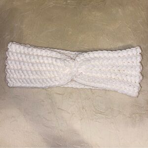 White/Cream Crocheted Knot Headband